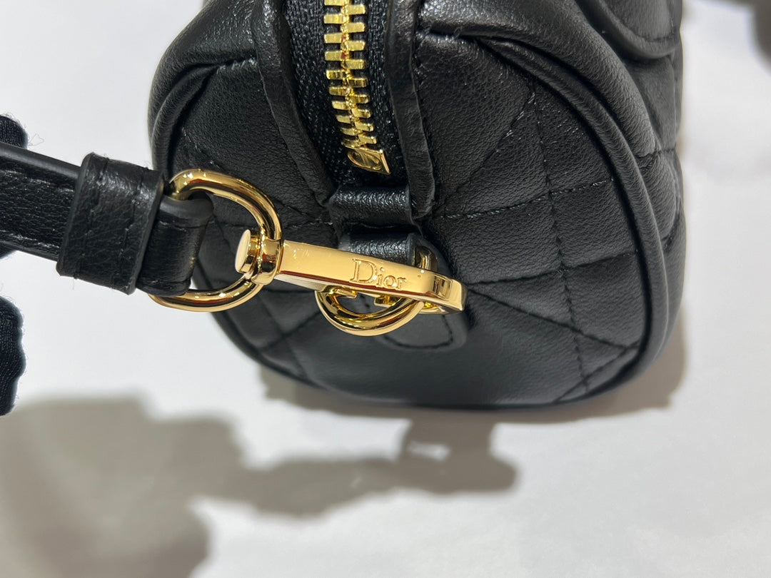 Dior Groove 16 & 25  Boston Bag #1364 – Black Calfskin with Oversized Cannage Stitching