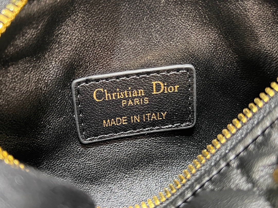 Dior Groove 16 & 25  Boston Bag #1364 – Black Calfskin with Oversized Cannage Stitching