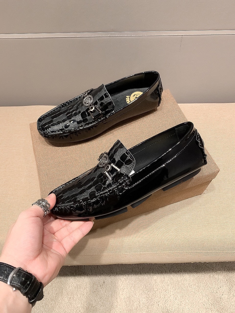 Versace Official Premium Men's Leather Sneakers