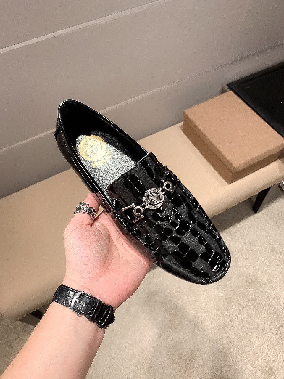Versace Official Premium Men's Leather Sneakers