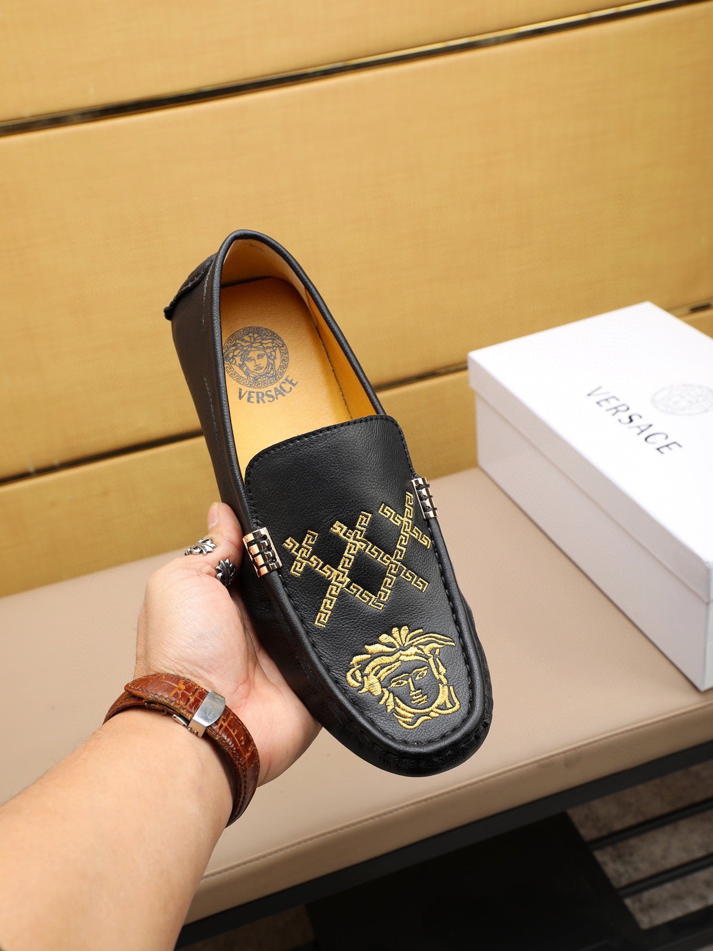 Versace Official Men's All-Season Slip-On Loafers