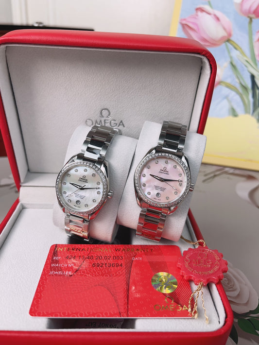 Silver Watch Band with Stone-Set Case