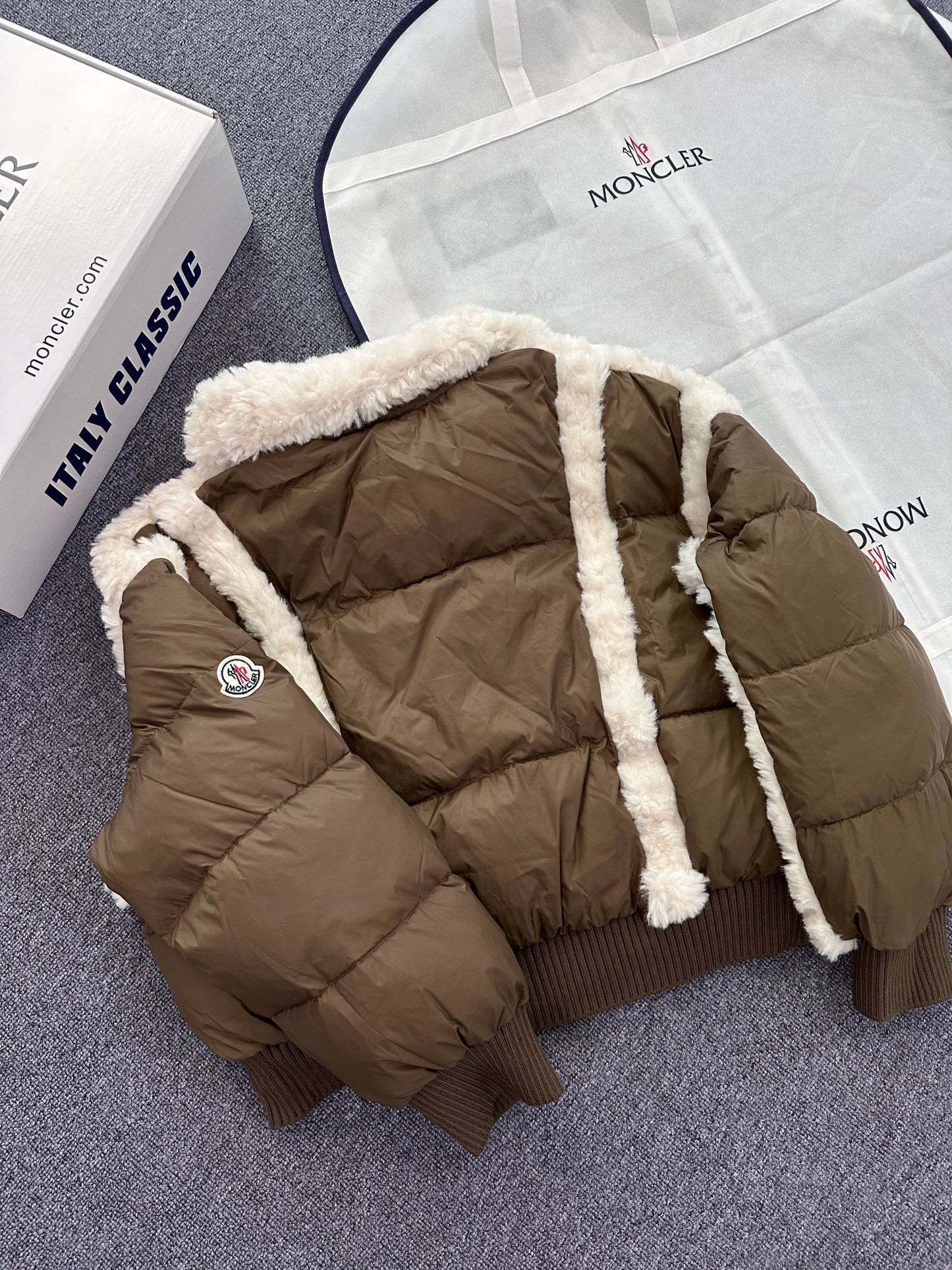 Moncler Women's Shearling Style Down Jacket
