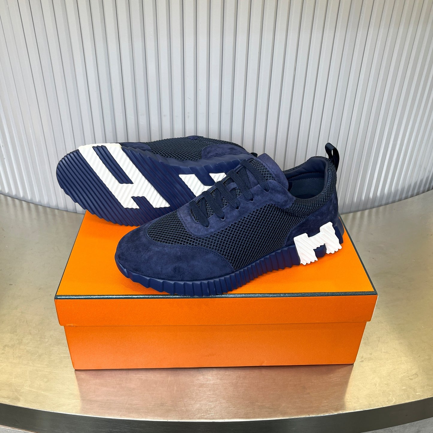 Hermes Premium Two-Tone Canvas Sneakers – Men's Edition