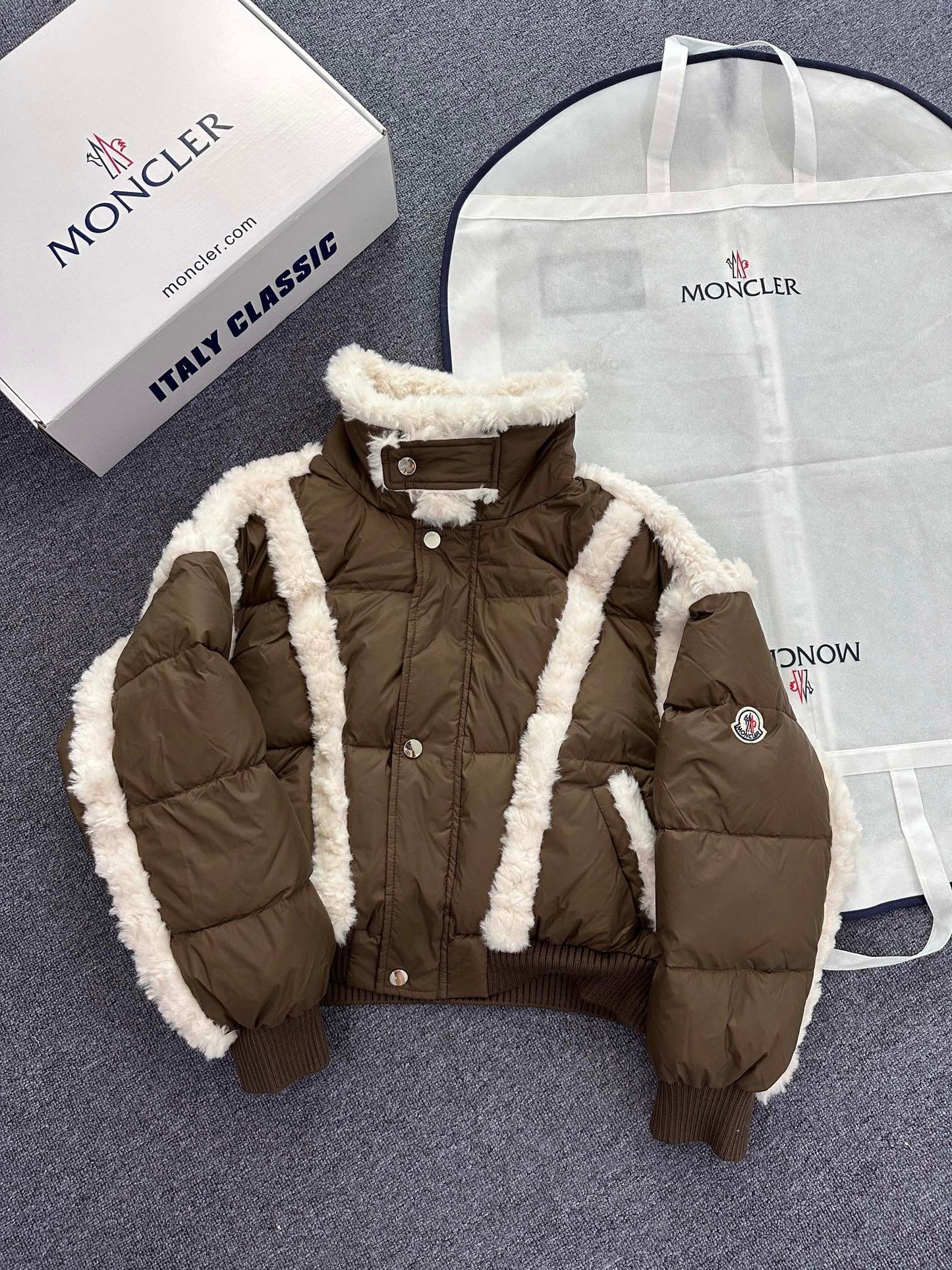 Moncler Women's Shearling Style Down Jacket