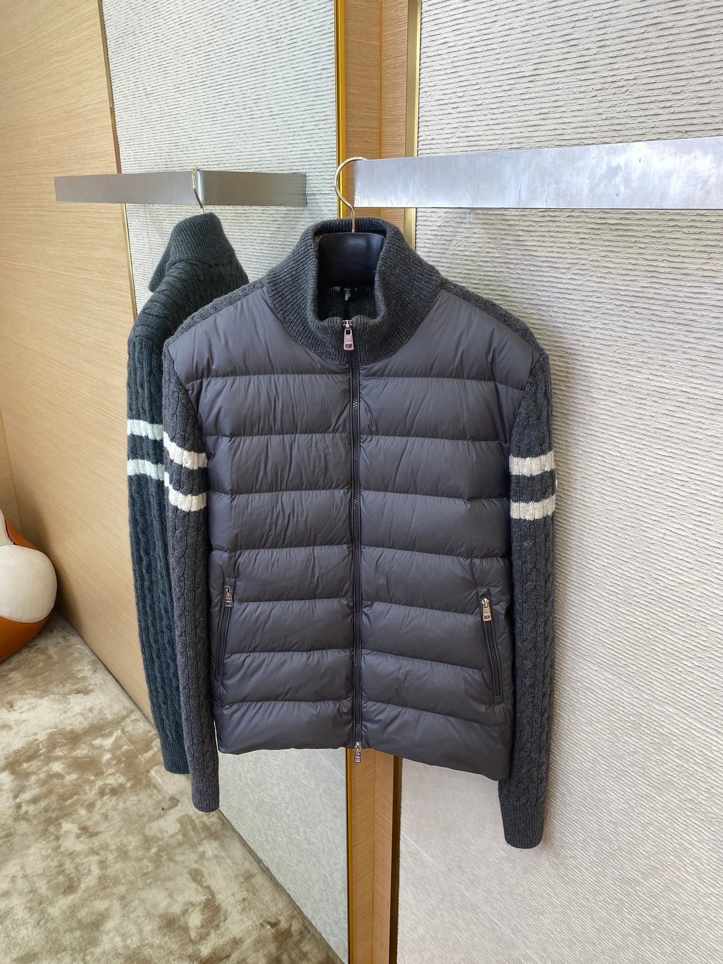 MONCLER Logo Patch Unisex Down Jacket