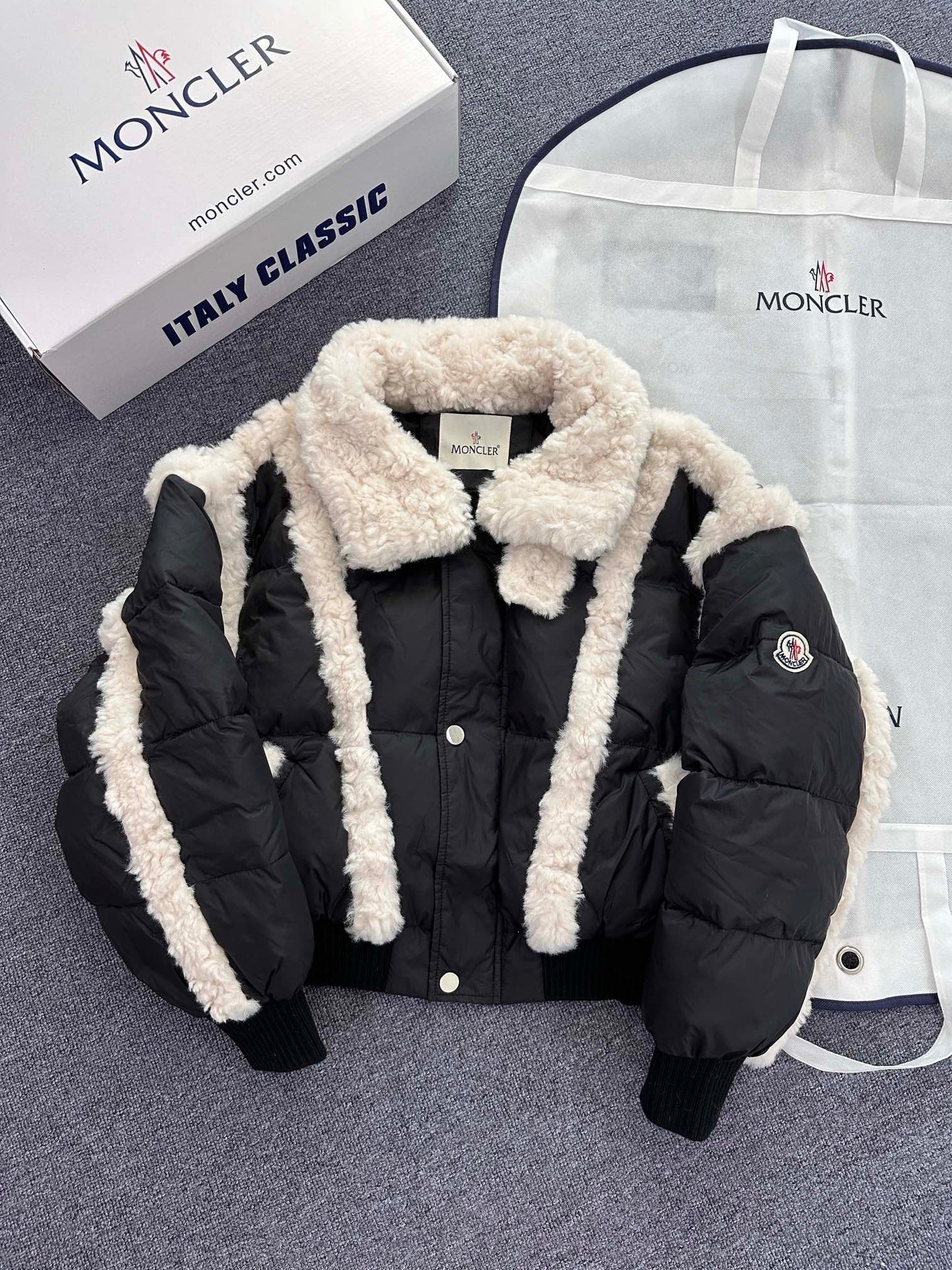 Moncler Women's Shearling Style Down Jacket