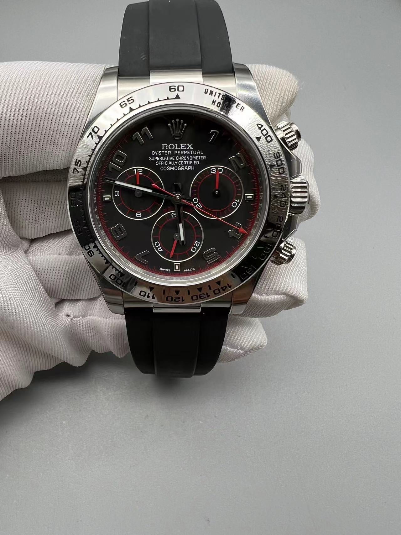Super Clean Factory Daytona 116509 | Black Dial | Rubber Strap | Cal. 4130 | 904L Steel