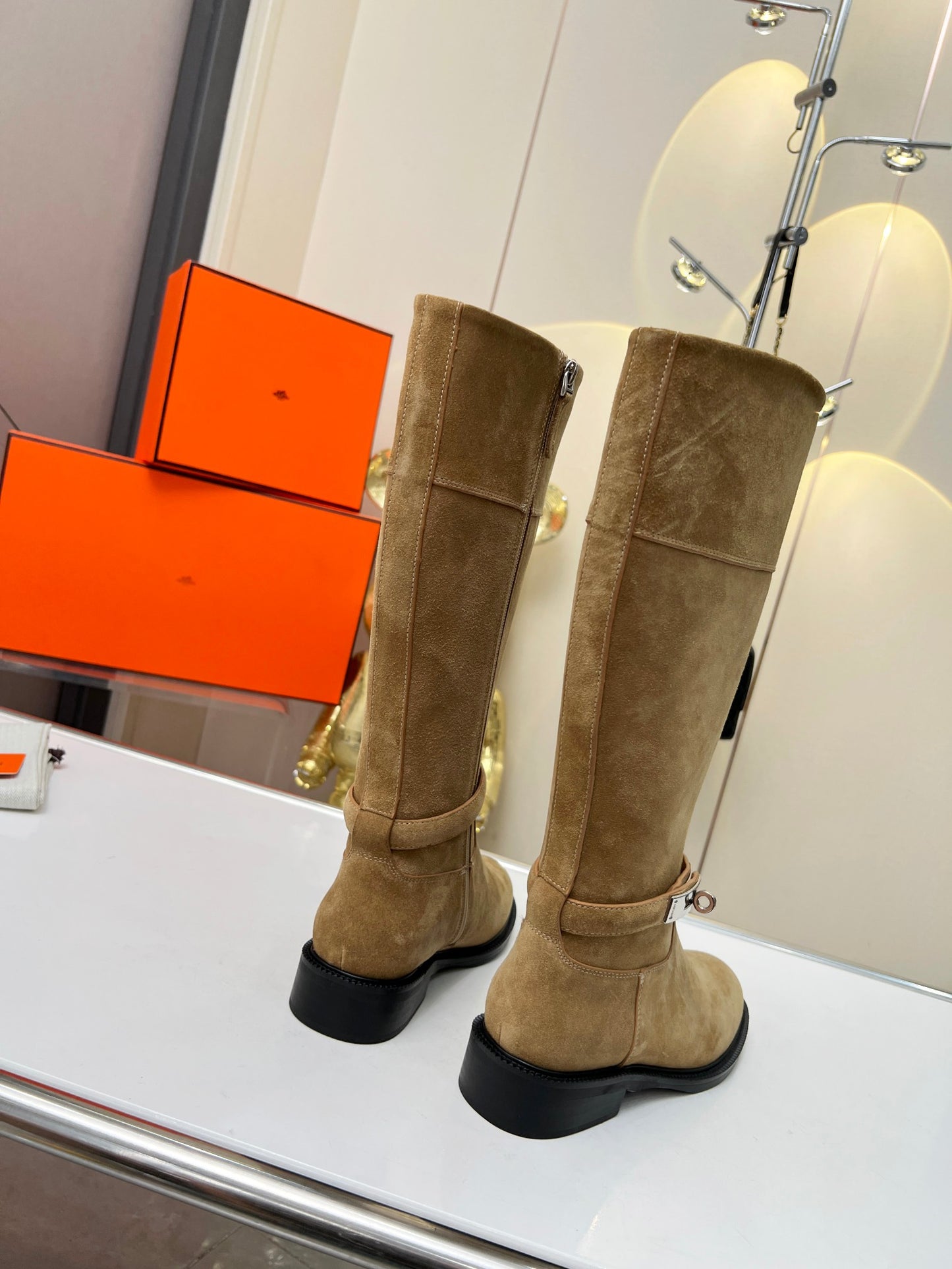 Hermes 2024 Fall/Winter Premium Suede Leather Boots – Top Version Brn