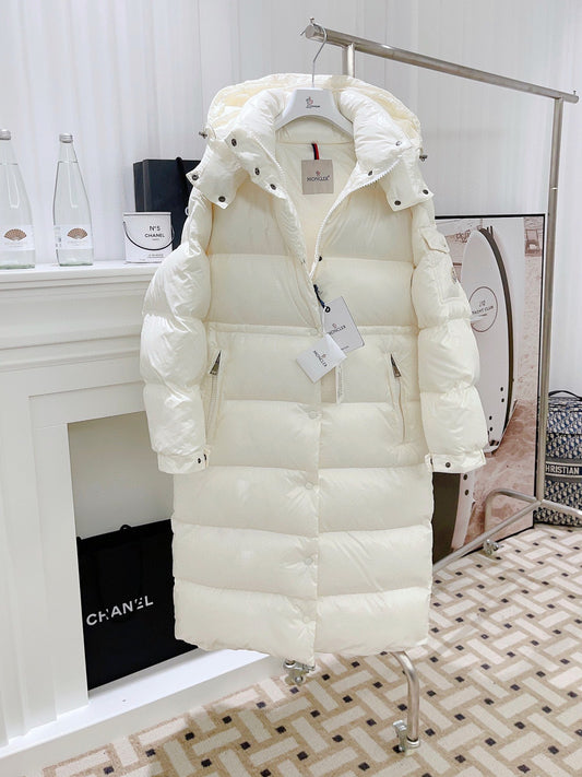 MONCLER Maier 23SS Women's Long Glossy Down Coat White
