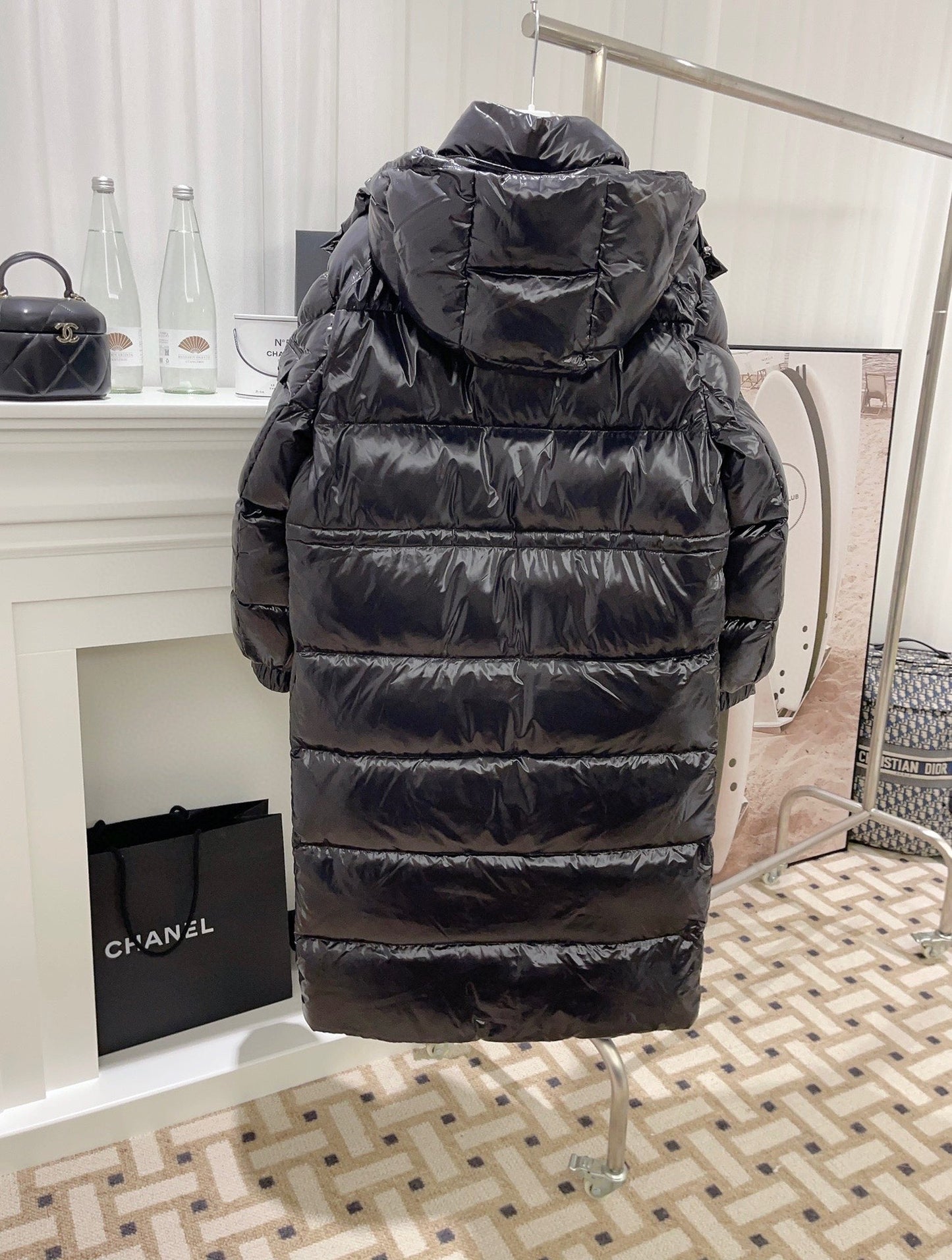 MONCLER Maier 23SS Women's Long Glossy Down Coat Black