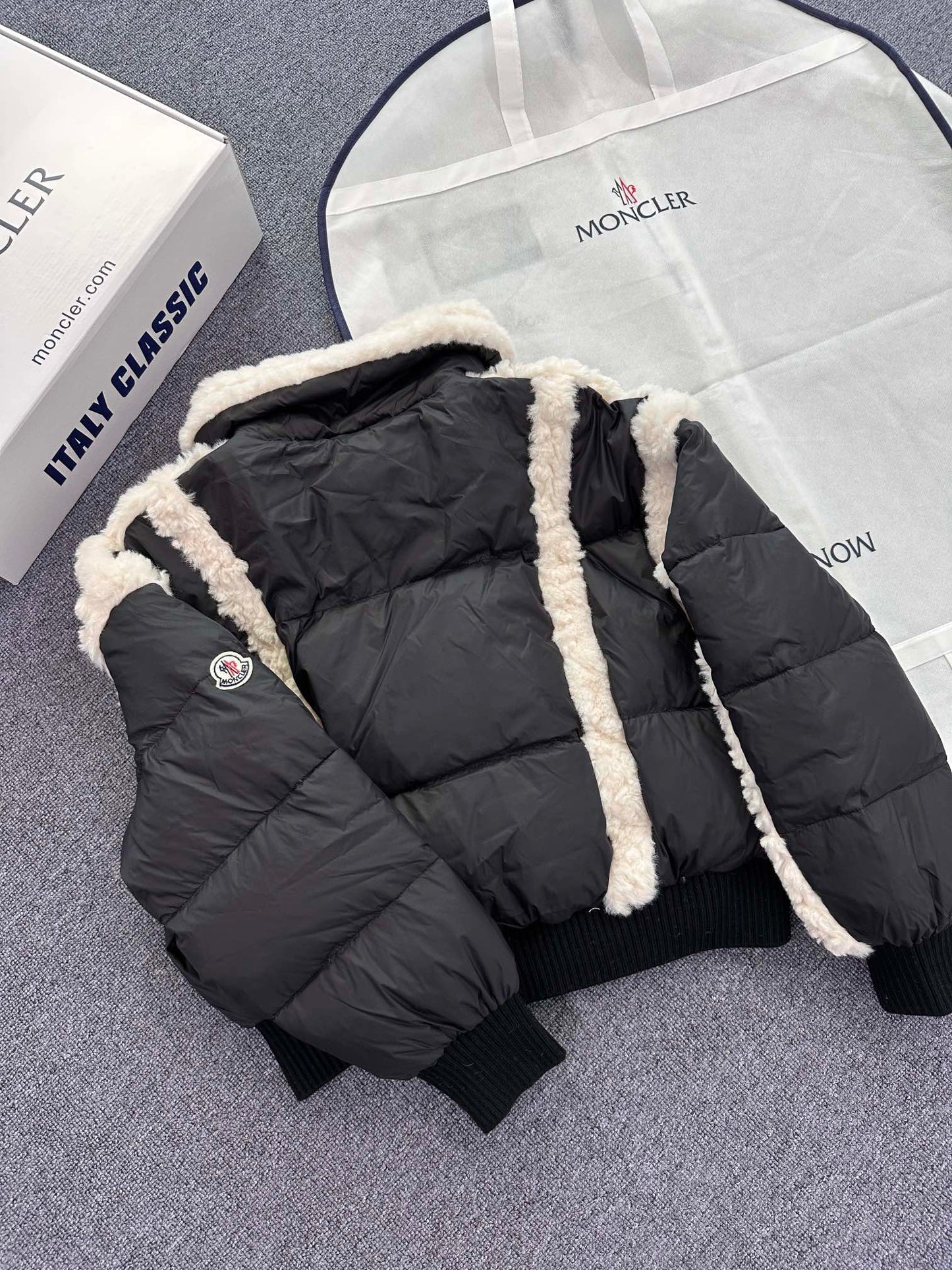 Moncler Women's Shearling Style Down Jacket