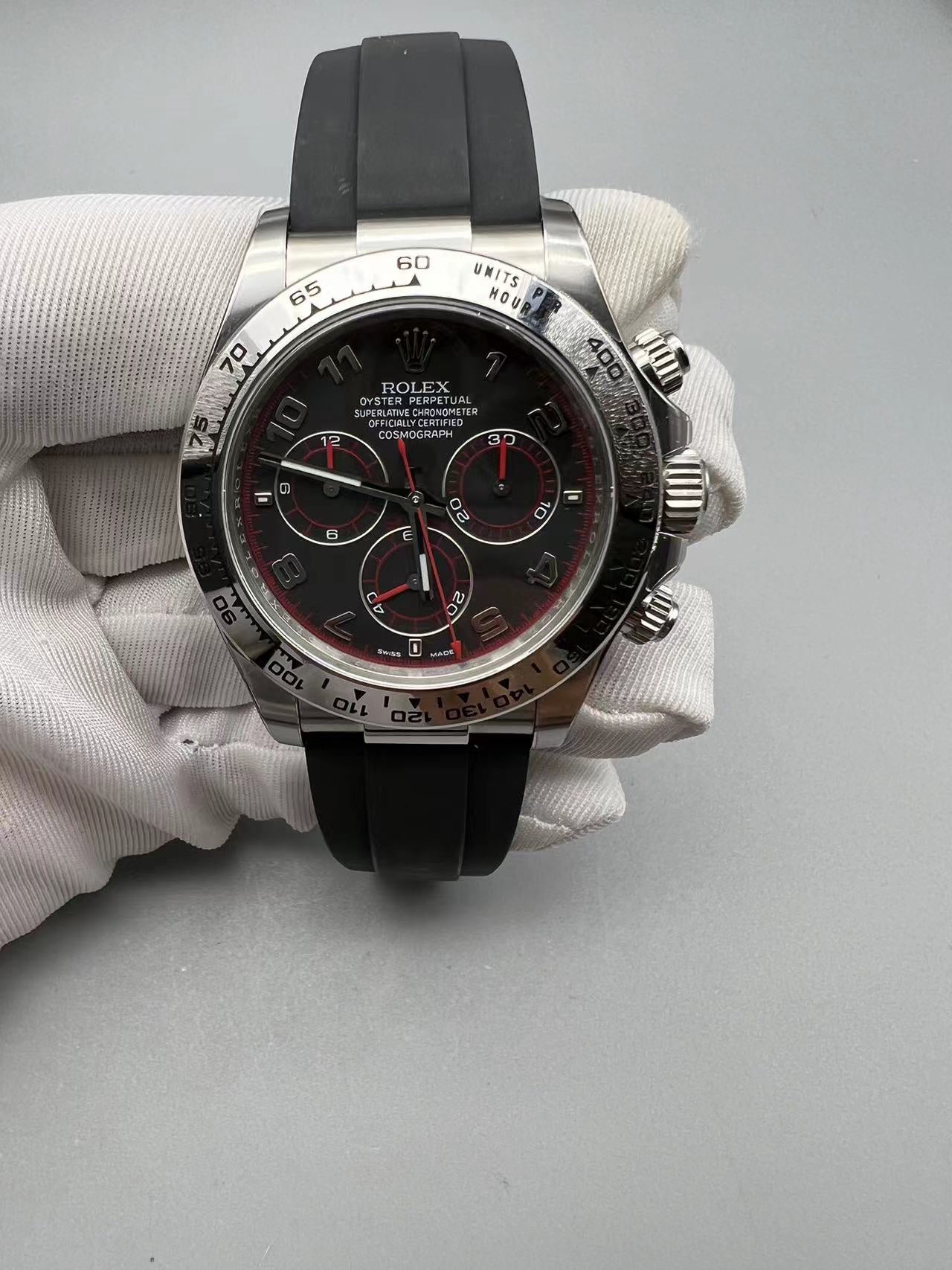 Super Clean Factory Daytona 116509 | Black Dial | Rubber Strap | Cal. 4130 | 904L Steel
