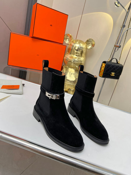 Hermes 2024 Fall/Winter Classic Suede Riding Boots – Women's Edition Blk