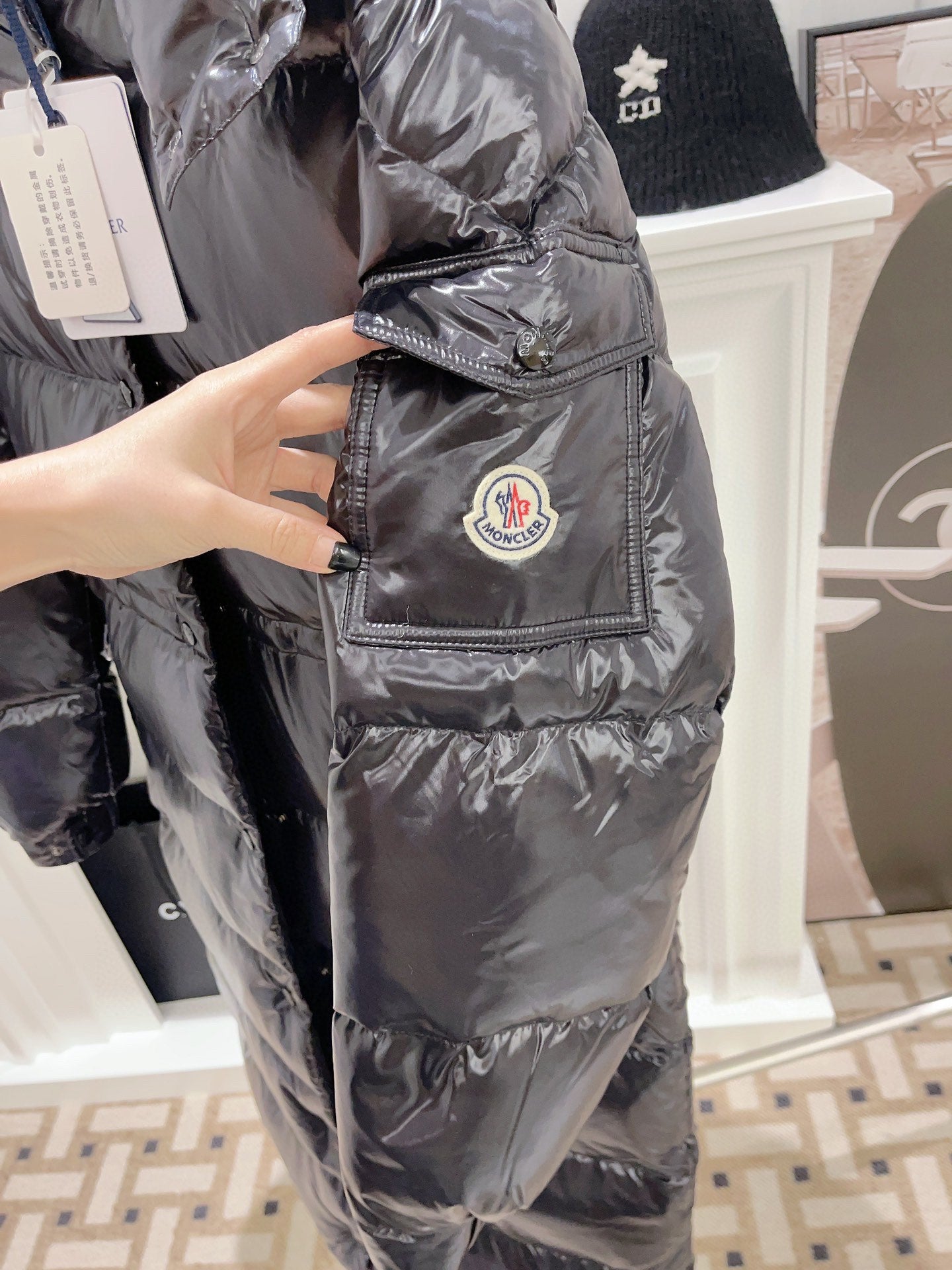 MONCLER Maier 23SS Women's Long Glossy Down Coat Black