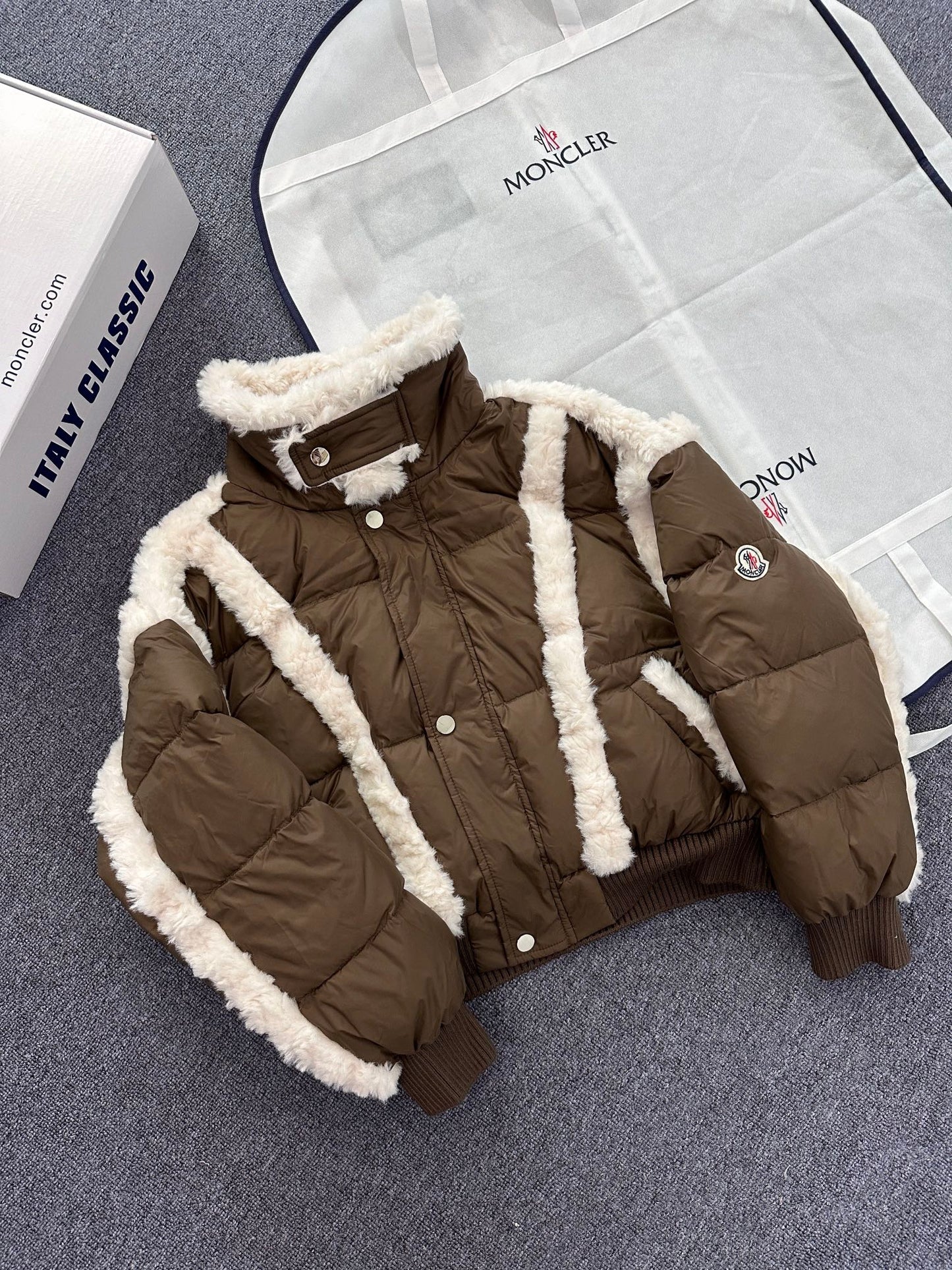 Moncler Women's Shearling Style Down Jacket