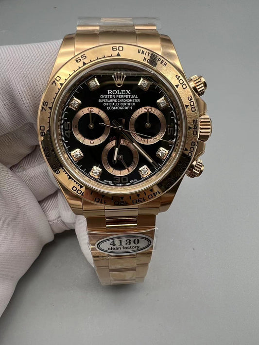 Super Clean Factory Daytona Rose Gold Style | Cal. 4130 | 904L Steel | Chronograph Watch