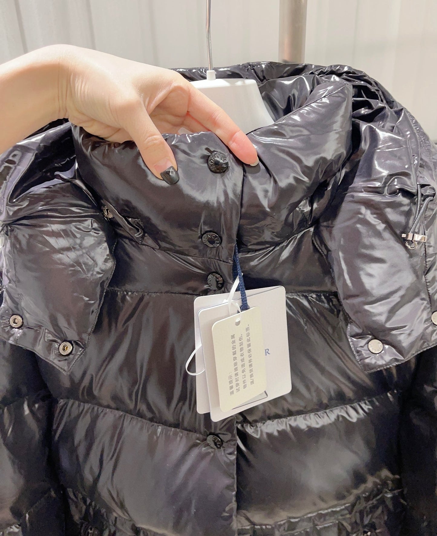 MONCLER Maier 23SS Women's Long Glossy Down Coat Black