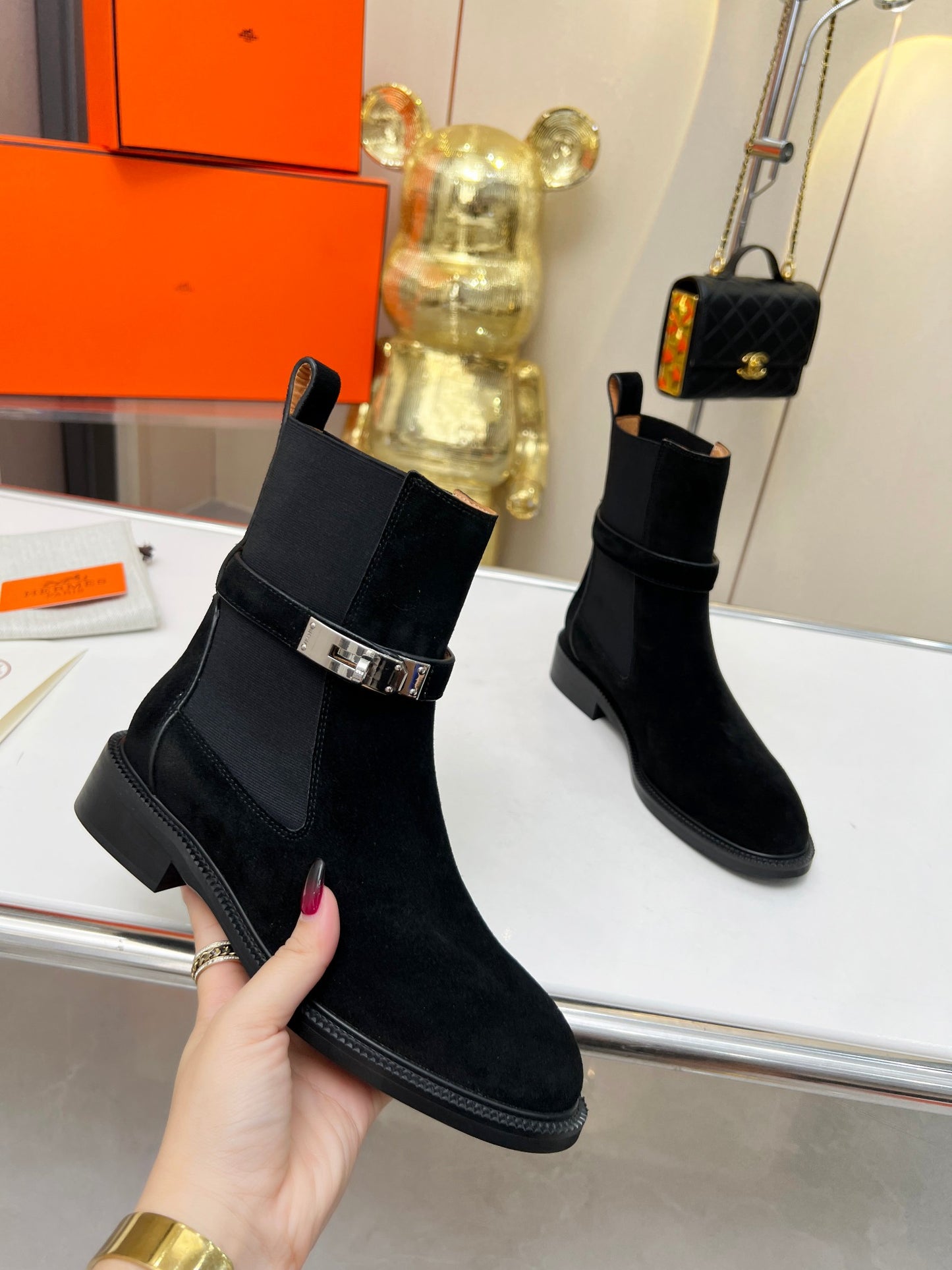Hermes 2024 Fall/Winter Classic Suede Riding Boots – Women's Edition Blk