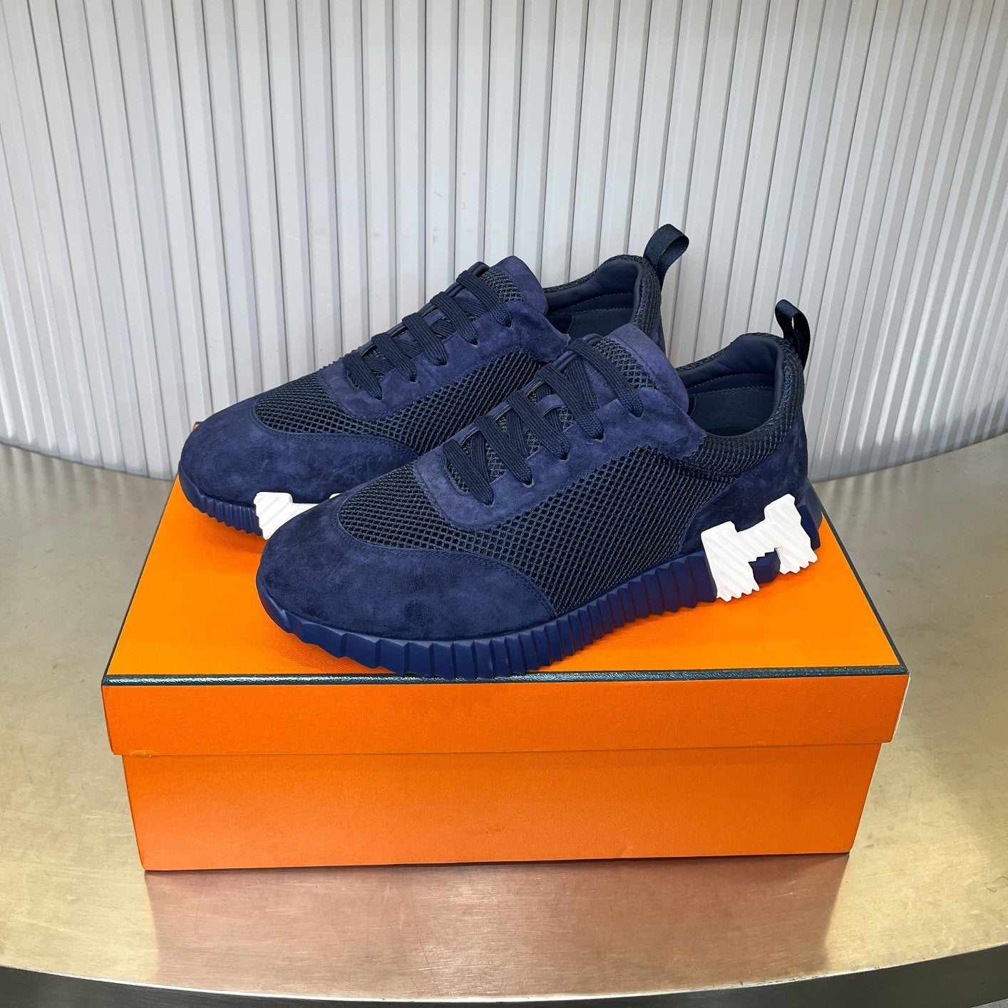 Hermes Premium Two-Tone Canvas Sneakers – Men's Edition