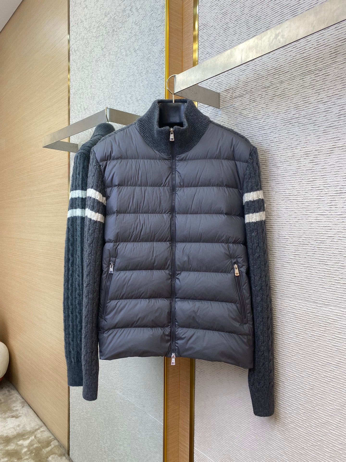 MONCLER Logo Patch Unisex Down Jacket