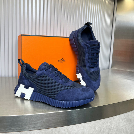 Hermes Premium Two-Tone Canvas Sneakers – Men's Edition