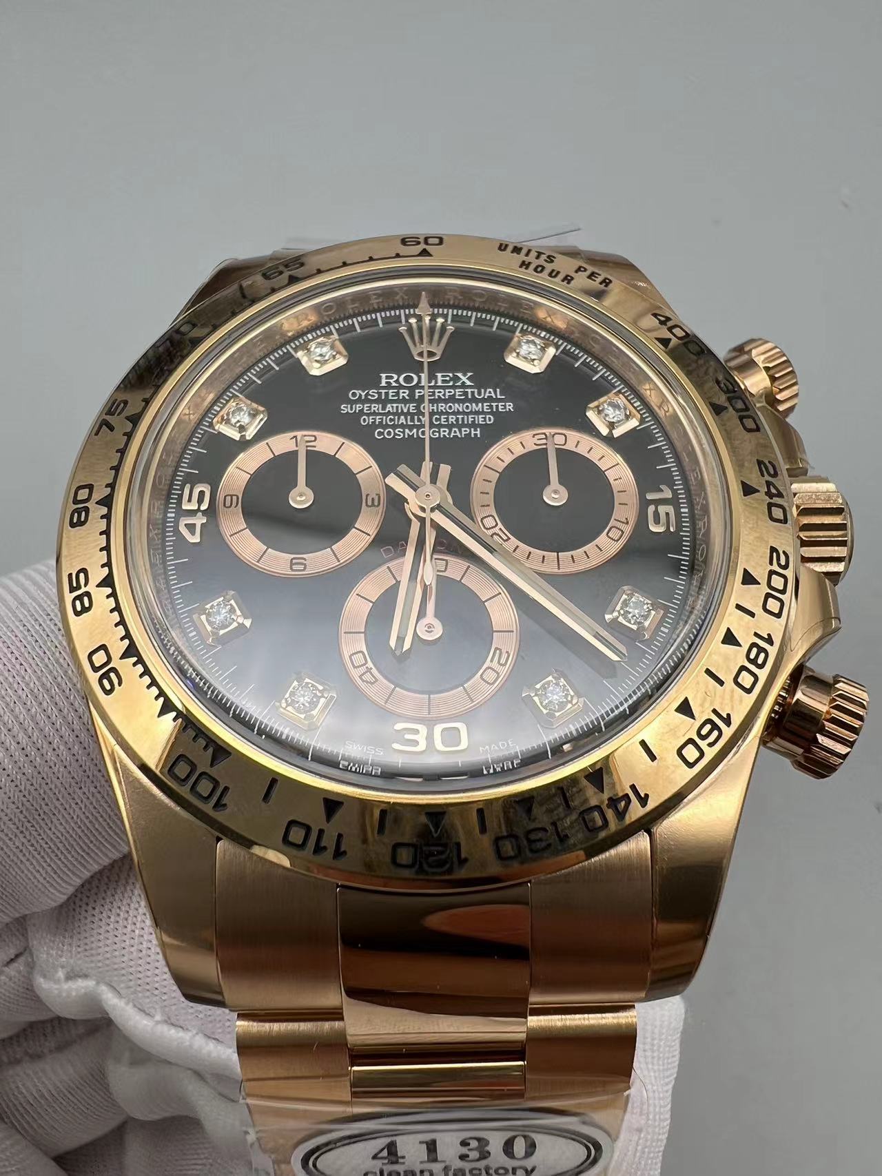 Super Clean Factory Daytona Rose Gold Style | Cal. 4130 | 904L Steel | Chronograph Watch