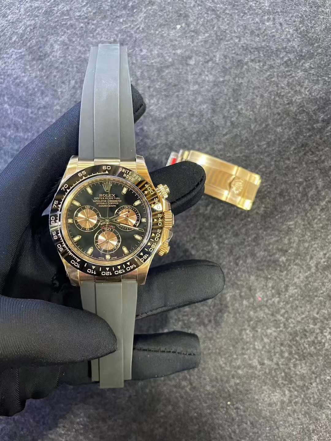 Super Clean Factory Daytona 116515LN | Black Dial | Rubber Strap | Cal. 4130 | Rose Gold