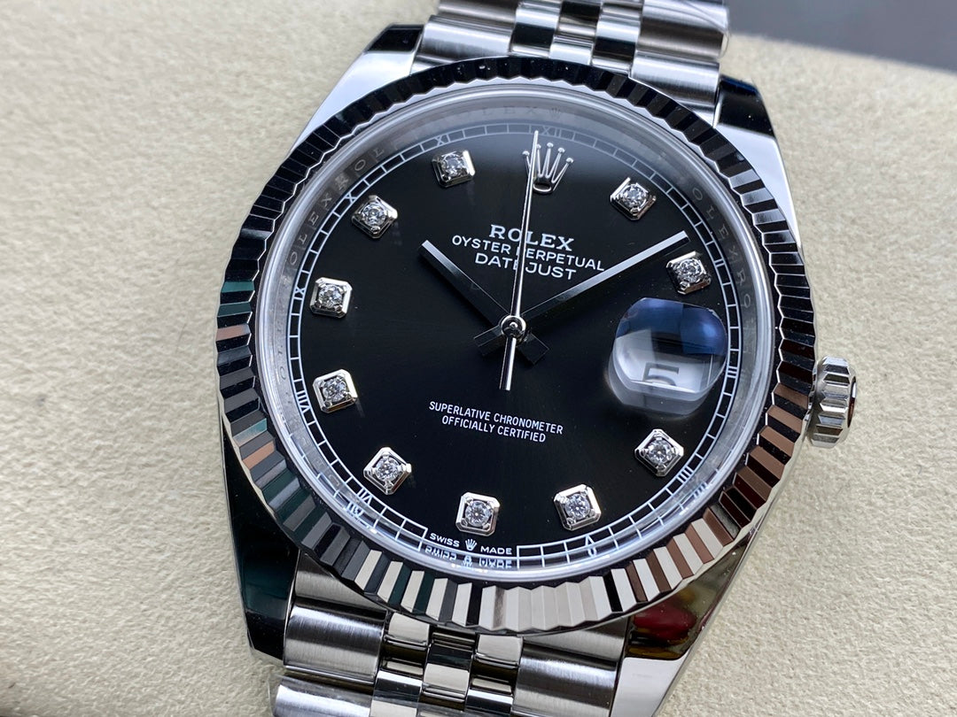 Super Clean Datejust 126334 Black Dial | 41mm | Super 3235 Movement | 904L Steel | Platinum Bezel