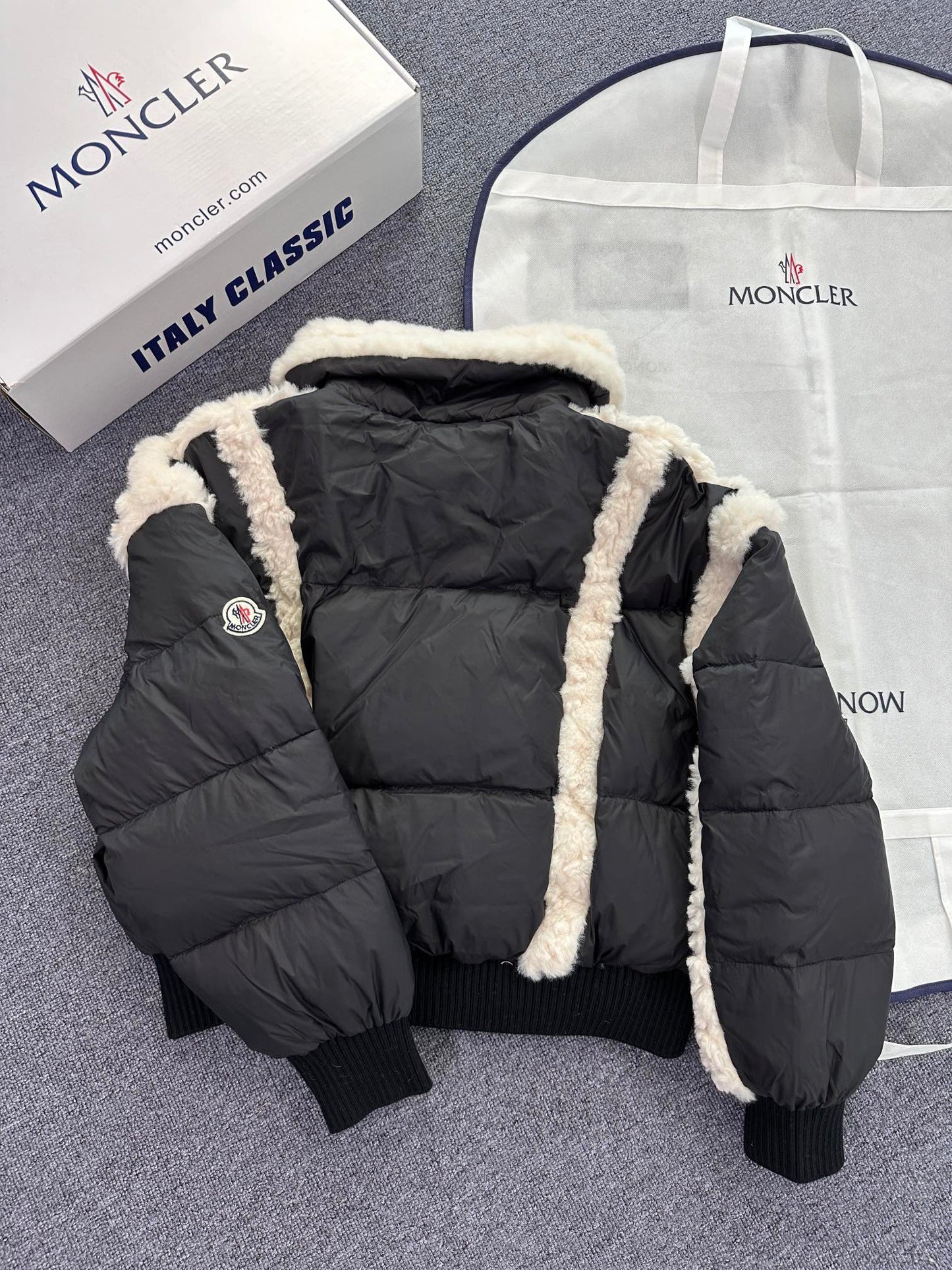 Moncler Women's Shearling Style Down Jacket