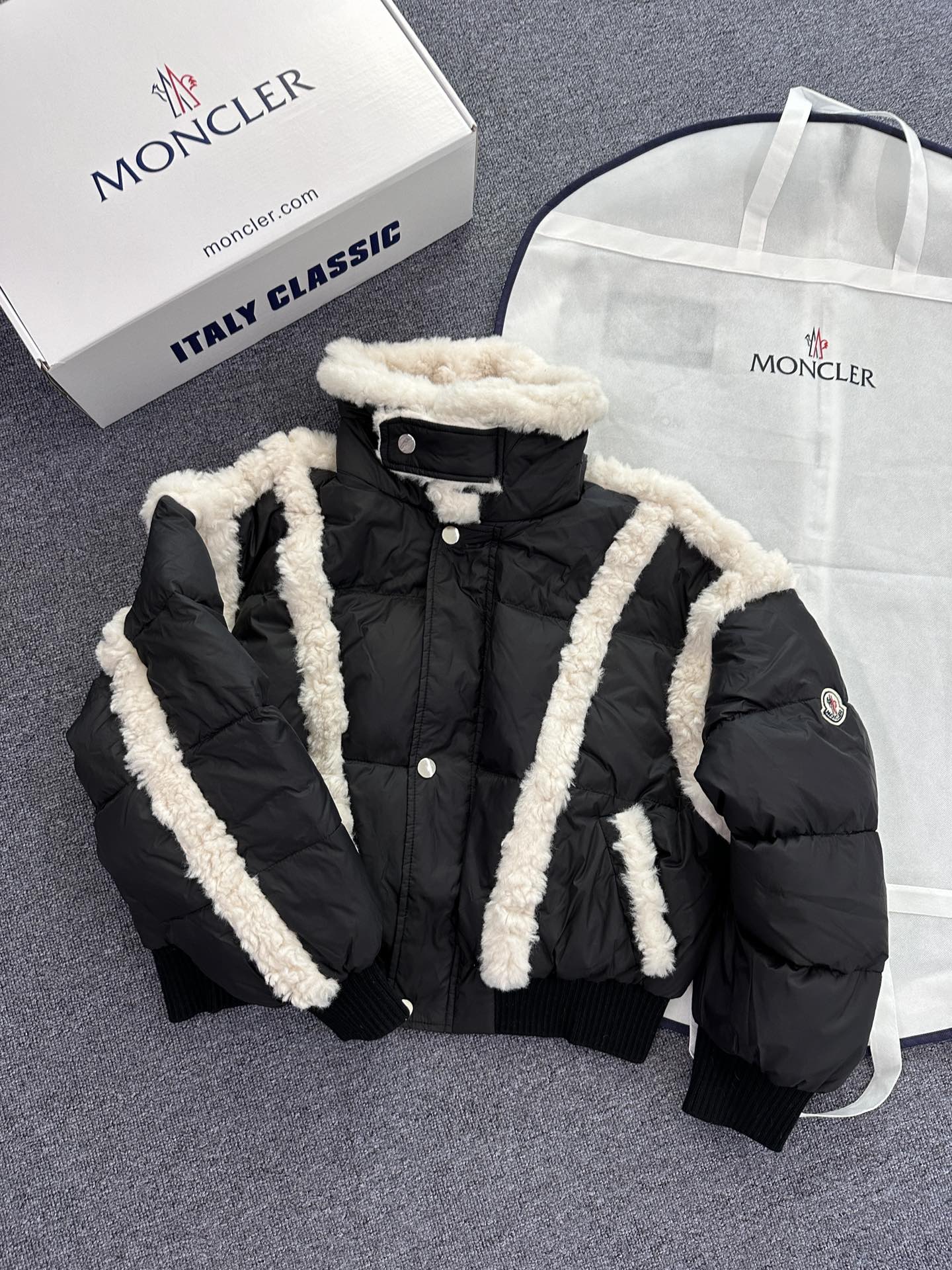Moncler Women's Shearling Style Down Jacket