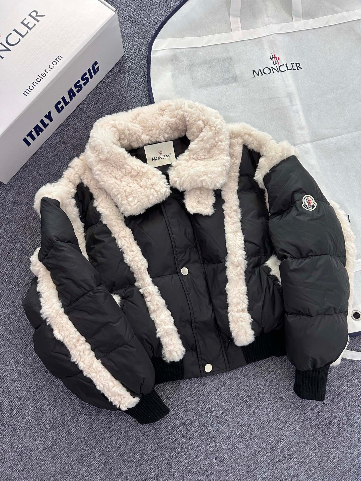Moncler Women's Shearling Style Down Jacket