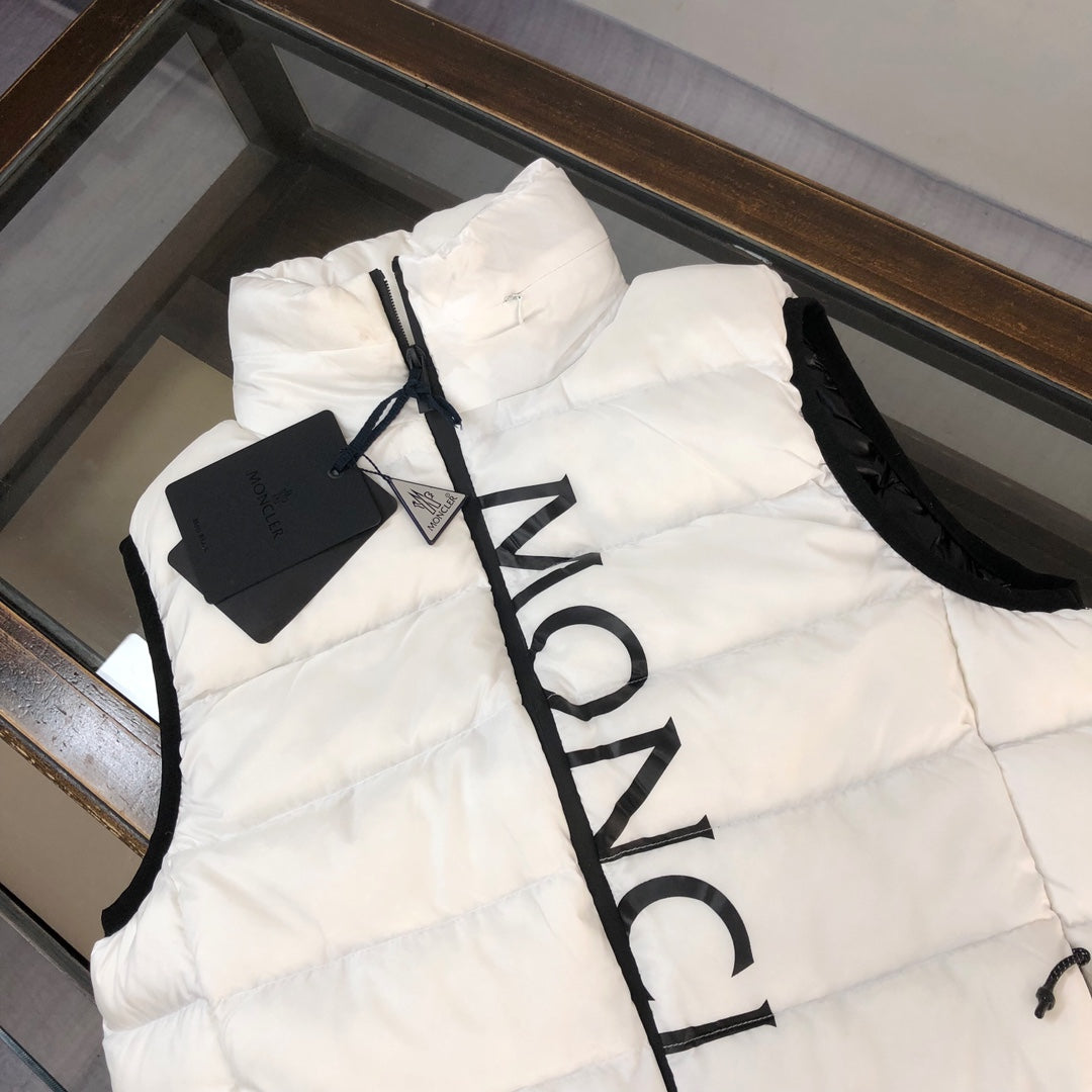 Moncler-Inspired Winter Puffer Vest with Hidden Hood