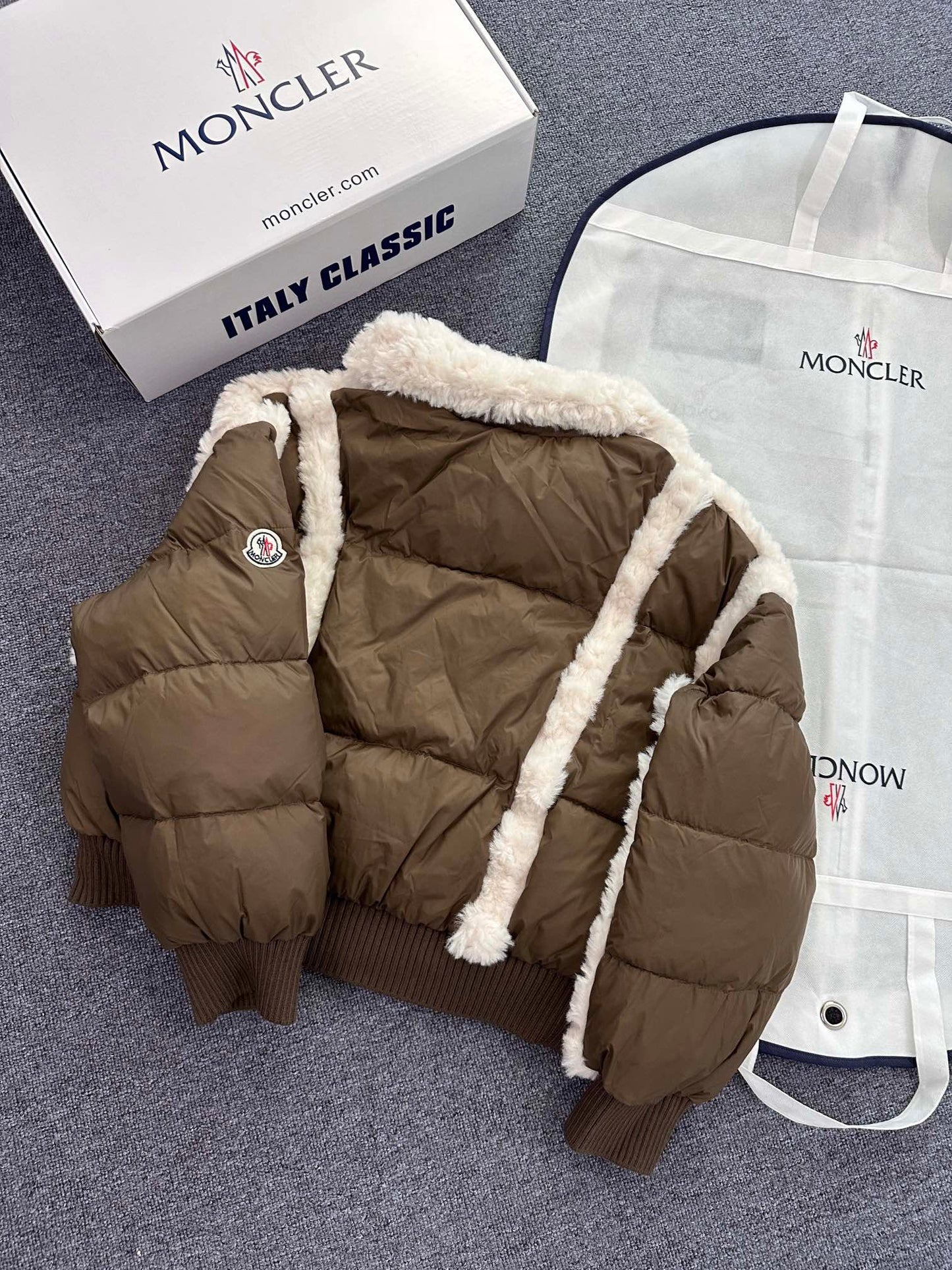 Moncler Women's Shearling Style Down Jacket