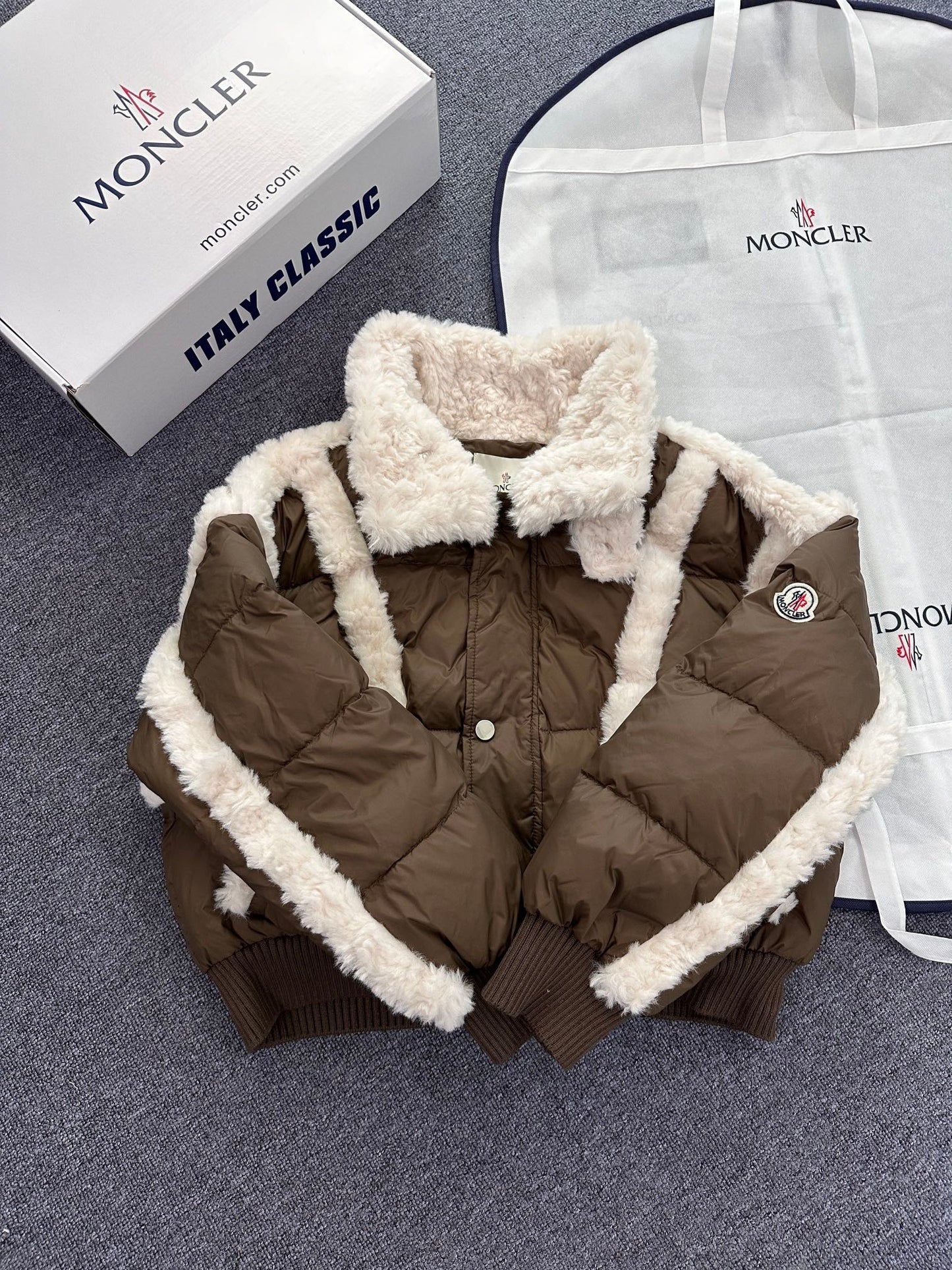 Moncler Women's Shearling Style Down Jacket