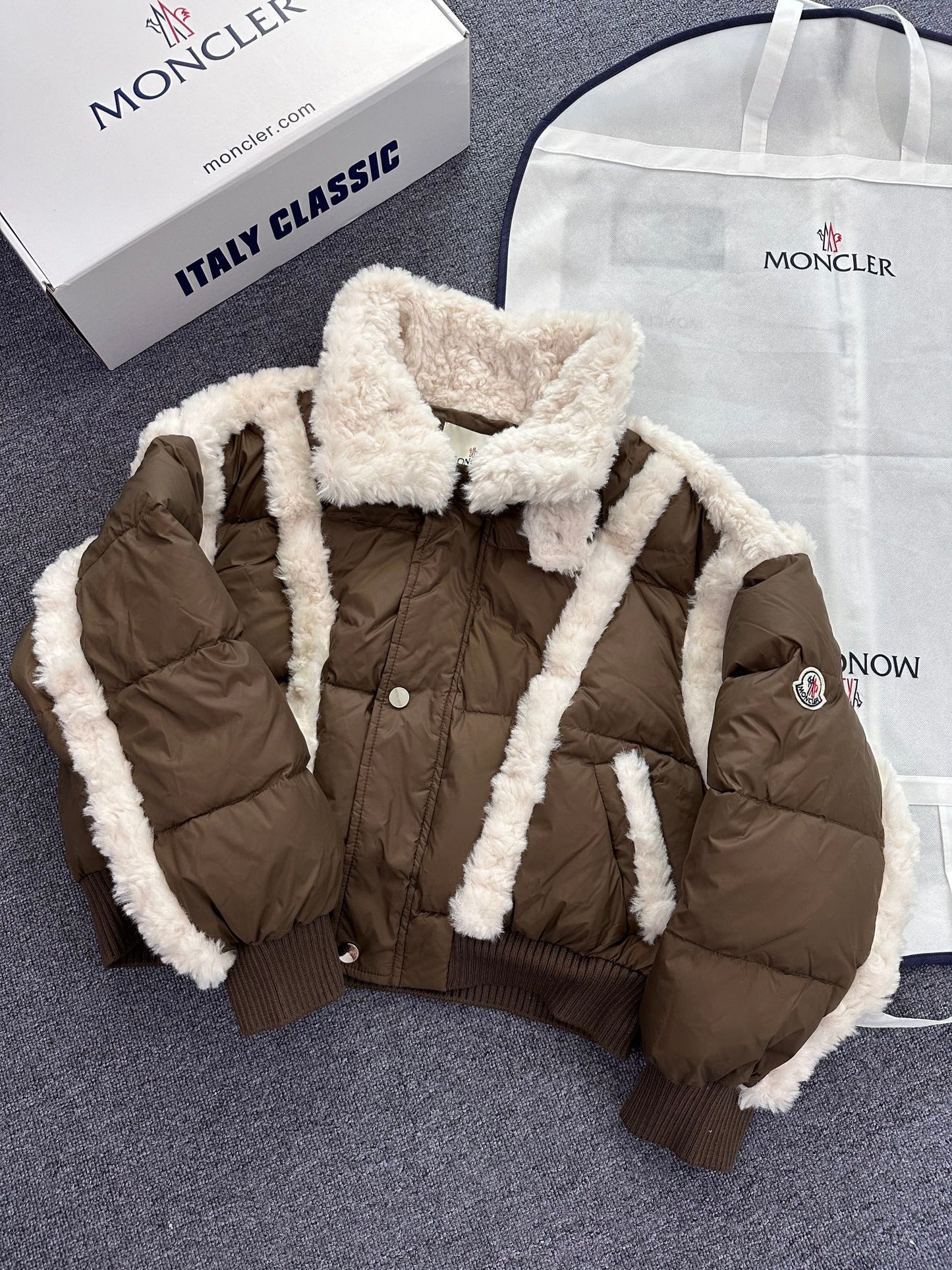 Moncler Women's Shearling Style Down Jacket