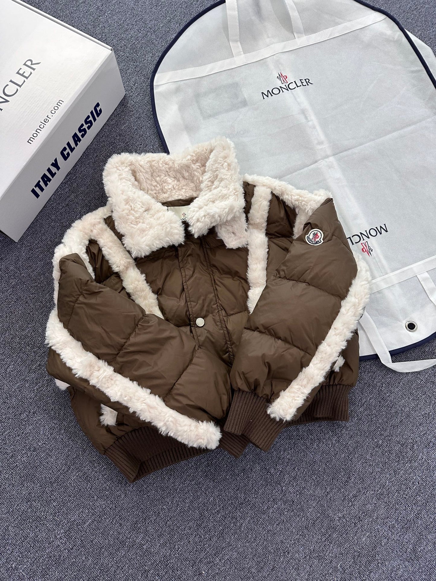Moncler Women's Shearling Style Down Jacket
