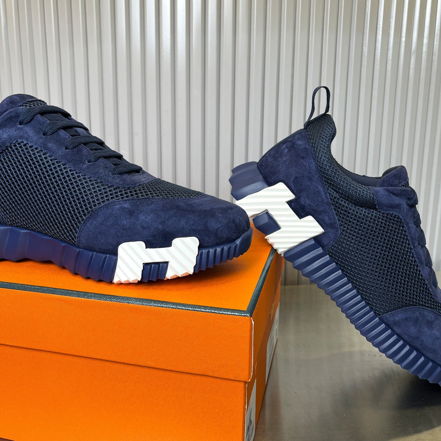 Hermes Premium Two-Tone Canvas Sneakers – Men's Edition