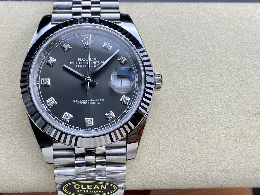 Super Clean Datejust 126334 Grey Dial | 41mm | Super 3235 Movement | 904L Steel | Platinum Bezel