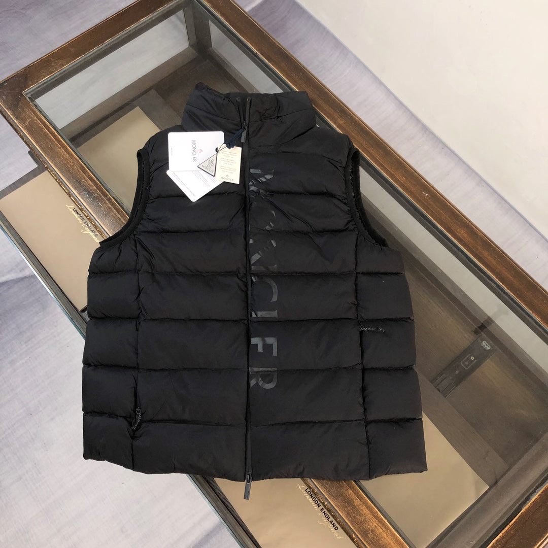 Moncler-Inspired Winter Puffer Vest with Hidden Hood