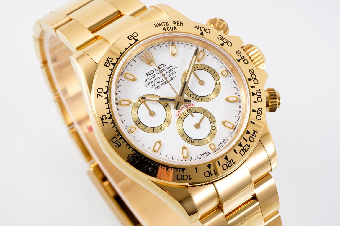 Super Clean Factory Daytona Gold Tone | White Bezel | Cal. 4130 | 904L Steel | White Dial
