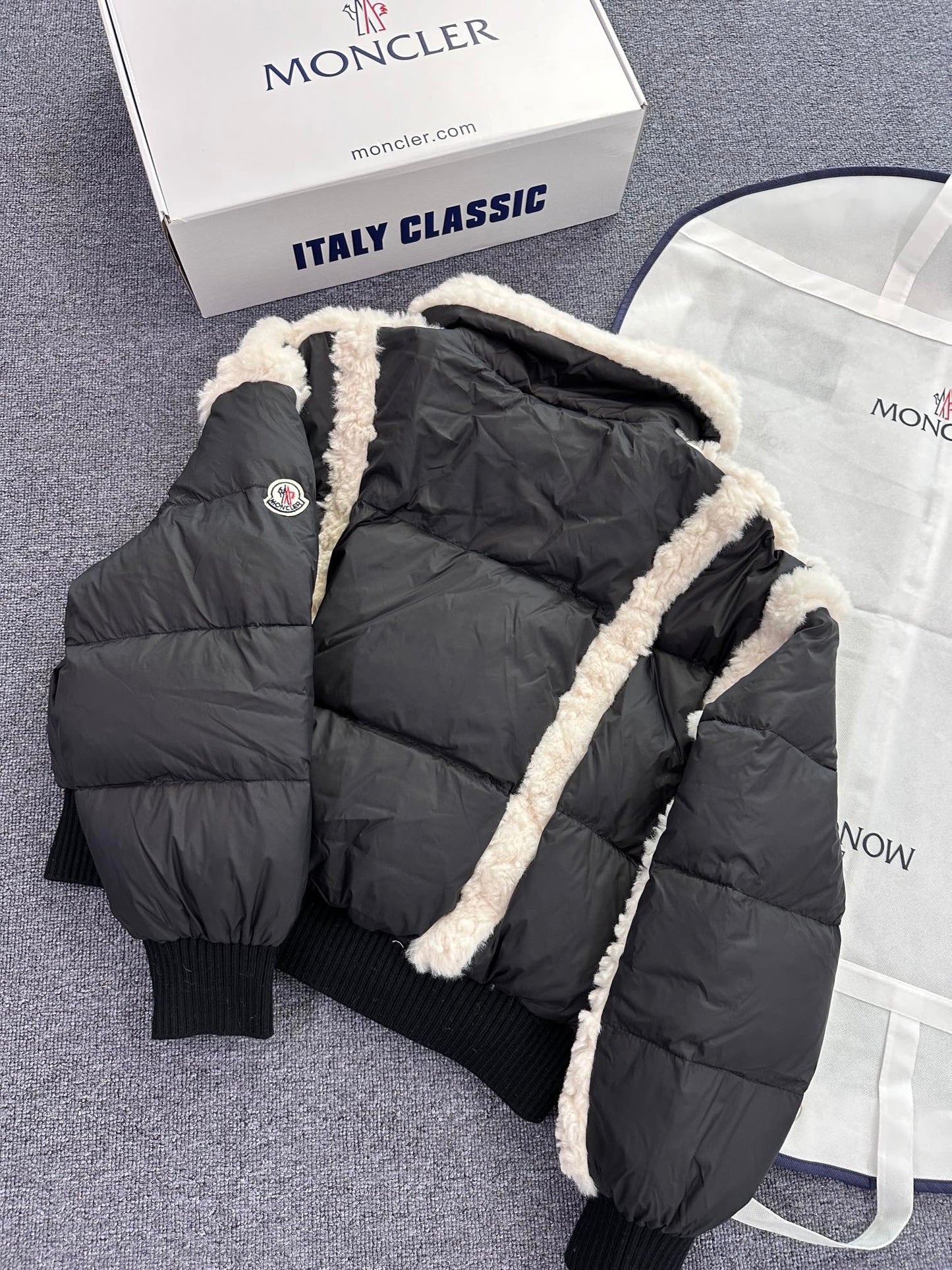 Moncler Women's Shearling Style Down Jacket