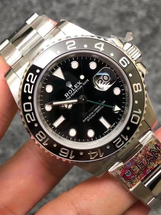 Super Clean Factory GMT Black Ceramic Bezel | Green Hand | 904L Steel | DD3285 Movement