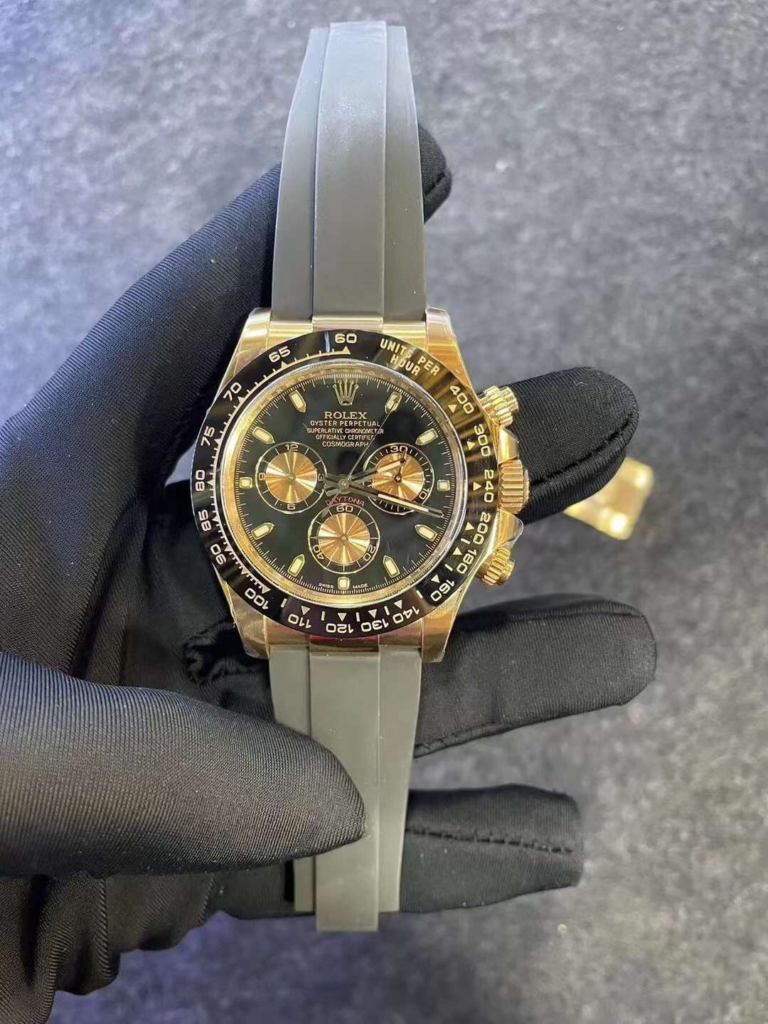 Super Clean Factory Daytona 116515LN | Black Dial | Rubber Strap | Cal. 4130 | Rose Gold