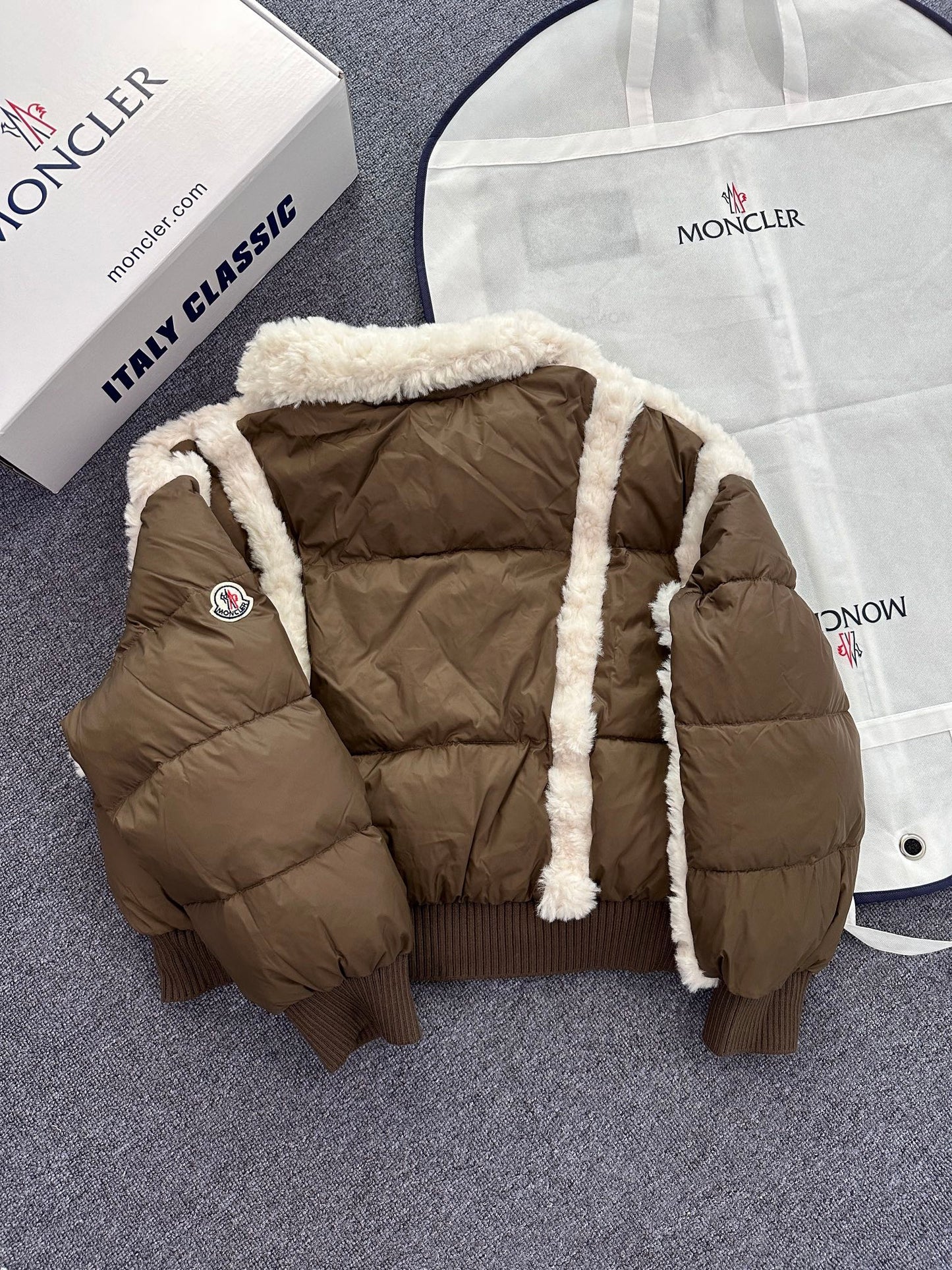 Moncler Women's Shearling Style Down Jacket