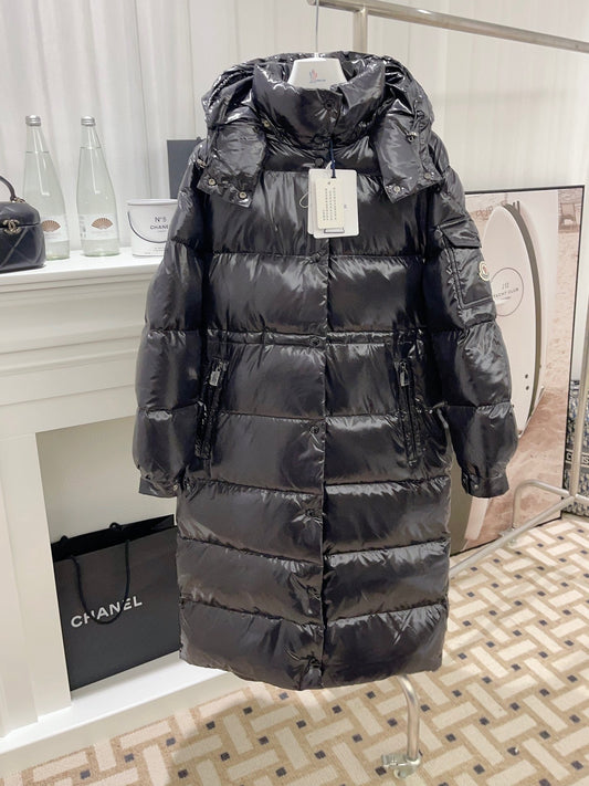MONCLER Maier 23SS Women's Long Glossy Down Coat Black