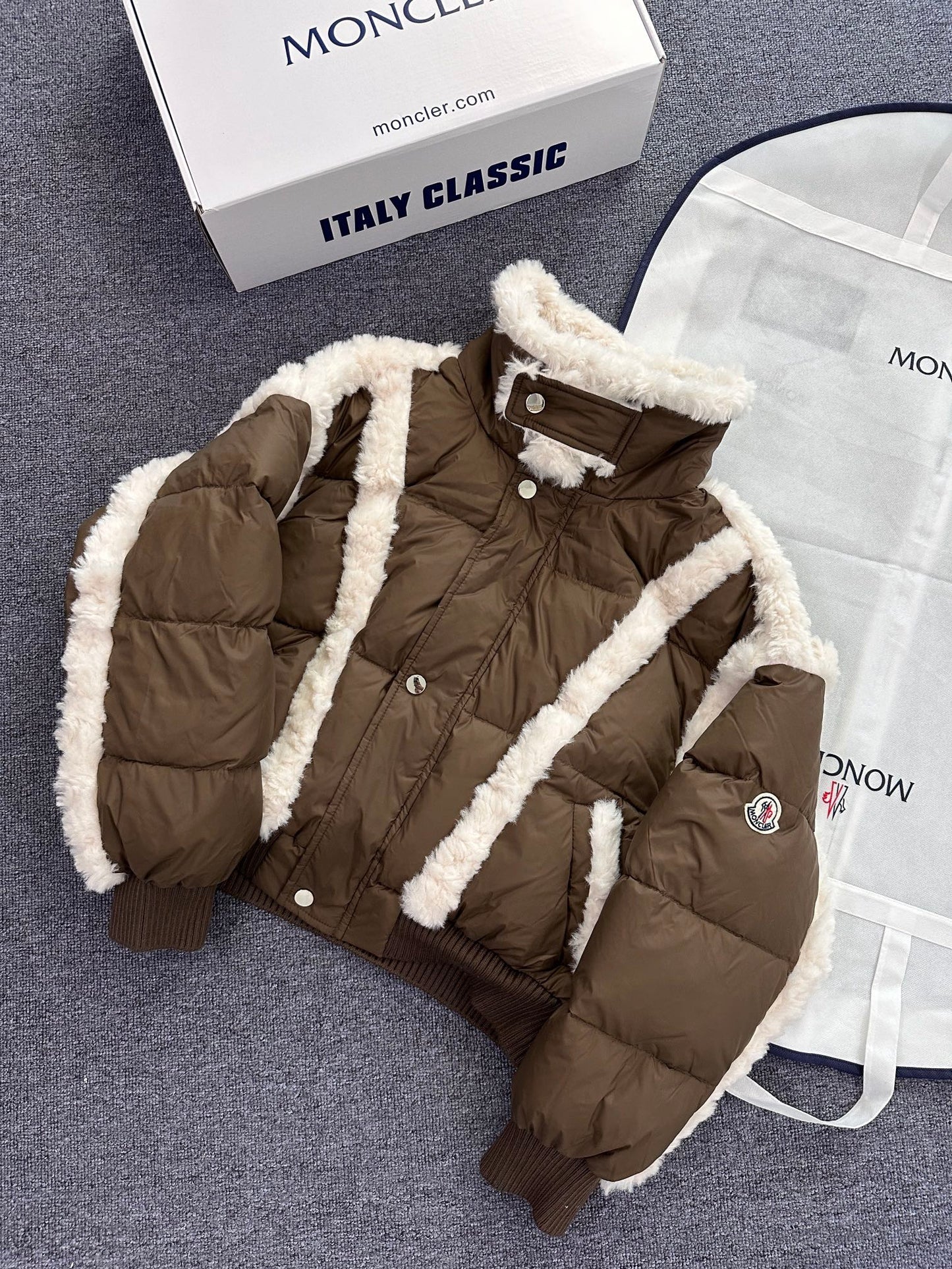 Moncler Women's Shearling Style Down Jacket