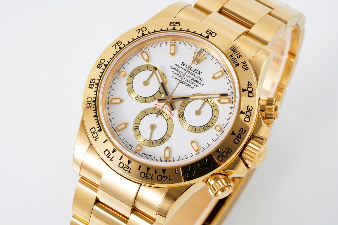 Super Clean Factory Daytona Gold Tone | White Bezel | Cal. 4130 | 904L Steel | White Dial