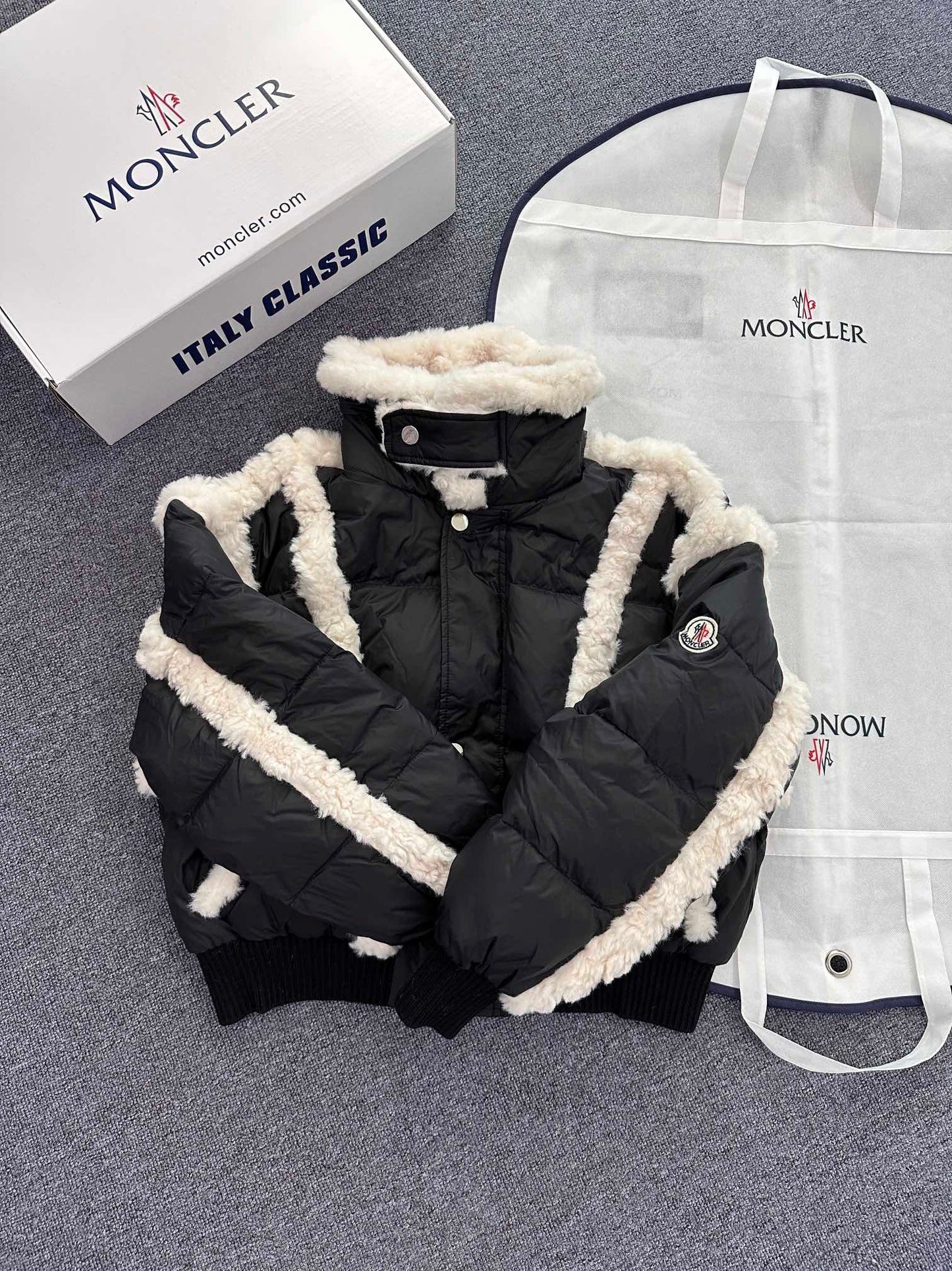 Moncler Women's Shearling Style Down Jacket
