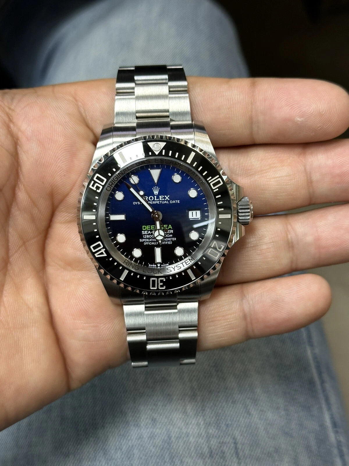 Rolex Deepsea – Blue-Green Lume 44mm Premium Replica Dive Watch